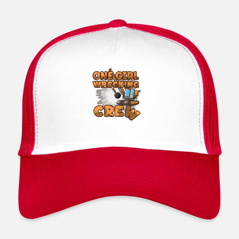 Bagger Baustelle Bauarbeiterin Mädchen I Geschenk Trucker Cap