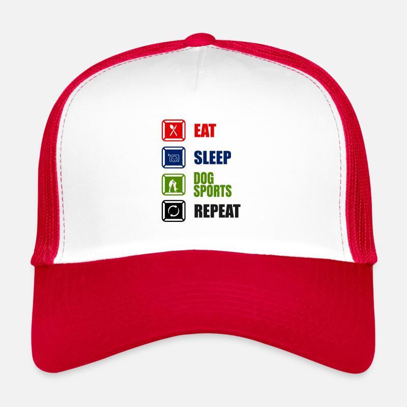 MANGER DORMIR CHIENS SPORTS RÉPÉTER Casquette trucker 