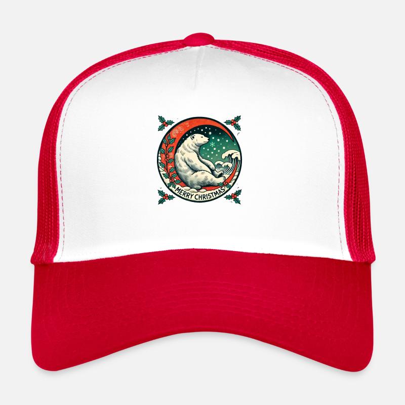 Polar Bear Christmas Trucker Cap