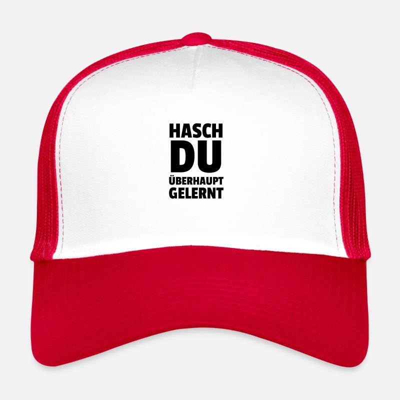 Hasch Du Überhaupt Gelernt - Trucker Cap - Weiß/Rot