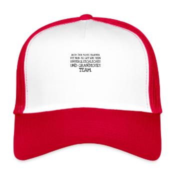 Auch Der Beste Trainer Ist Nur So Gut Wie Sein - Trucker Cap - Weiß/Rot - Vorne
