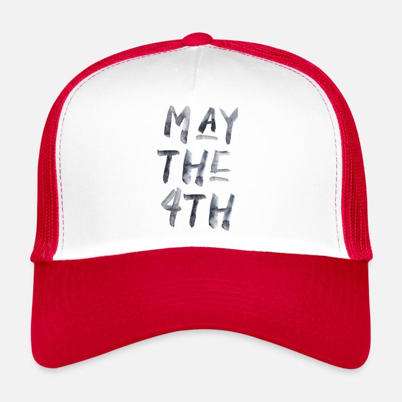 May the force 4th 4 mai jour sentence - Casquette trucker  - blanc/rouge