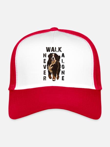 Crabot bernois de montagne - Casquette trucker  - blanc/rouge - Devant