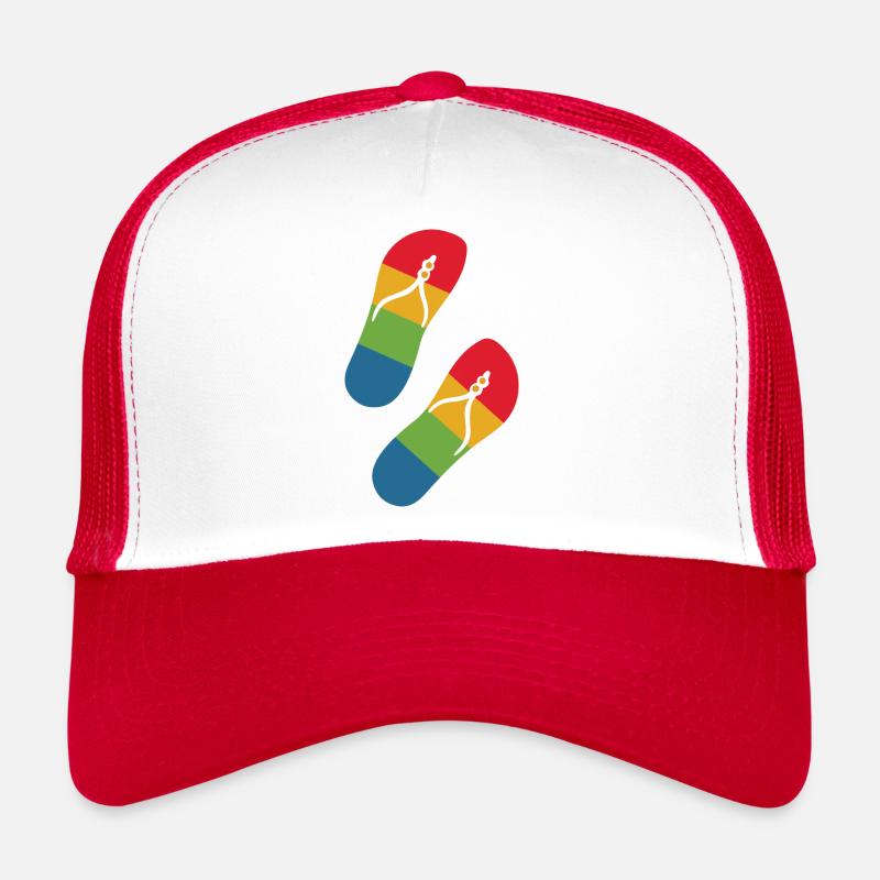 rainbow slippers - Trucker Cap - white/red