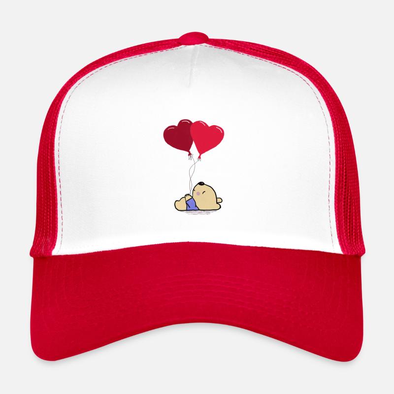 Ballons rouges - Casquette trucker  - blanc/rouge
