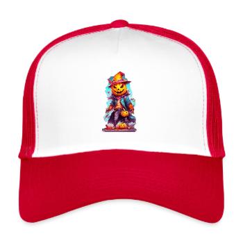 Halloween Jack o Lantern 05 - Trucker Cap - white/red - Front
