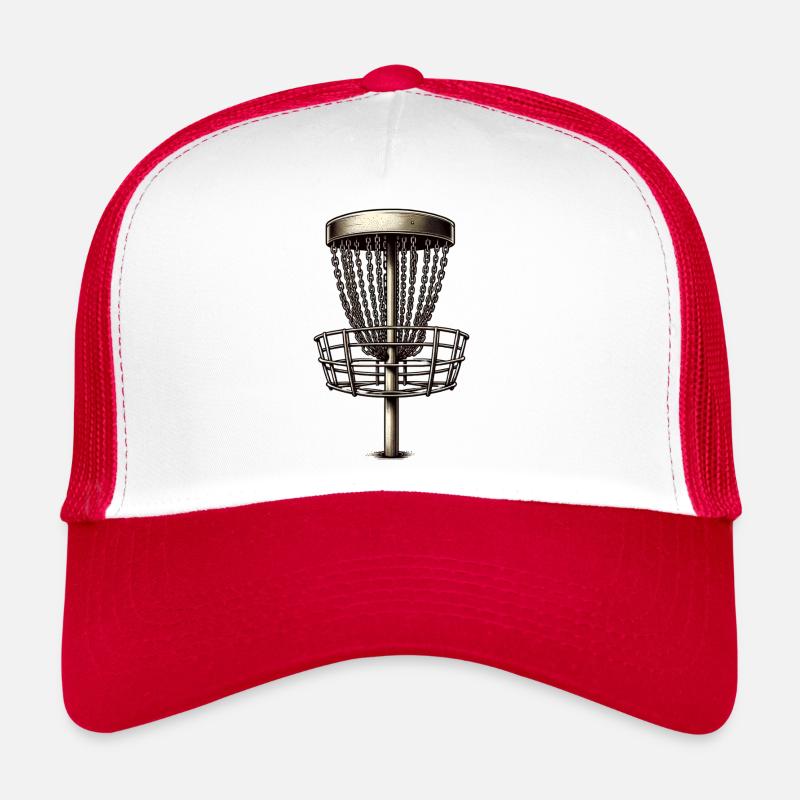 Disc golf - Casquette trucker  - blanc/rouge