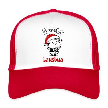 Bravster Lausbua - Trucker Cap - Weiß/Rot - Vorne