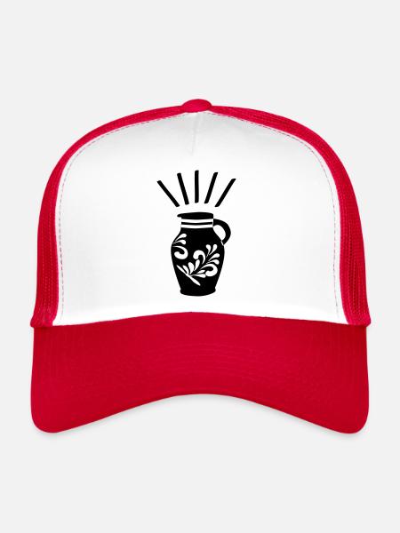 Bembel Holy Grail - L’original de Francfort - Casquette trucker  - blanc/rouge - Devant