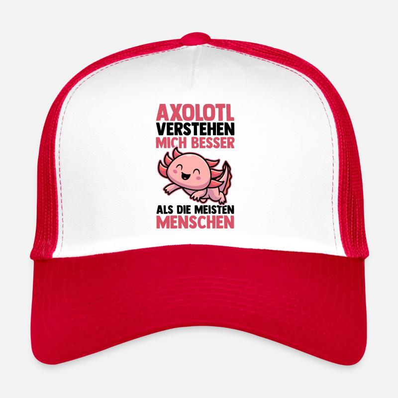 Axolotl - Trucker Cap - Weiß/Rot
