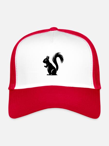 écureuil - Casquette trucker  - blanc/rouge - Devant