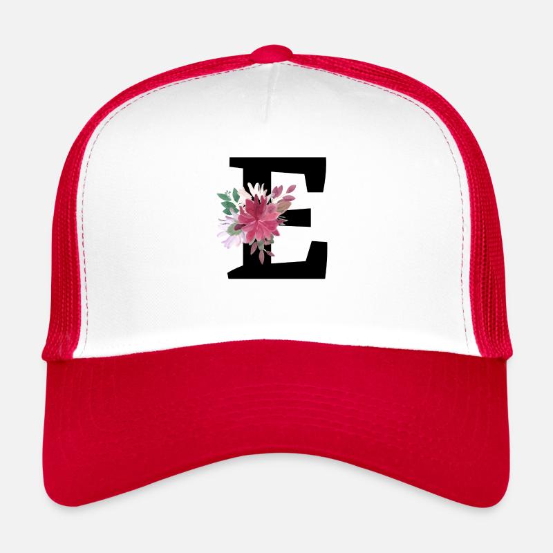Lettre e floral Casquette trucker 