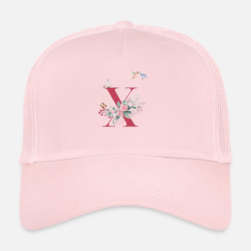 Lettre x floral -idée cadeau Casquette trucker 