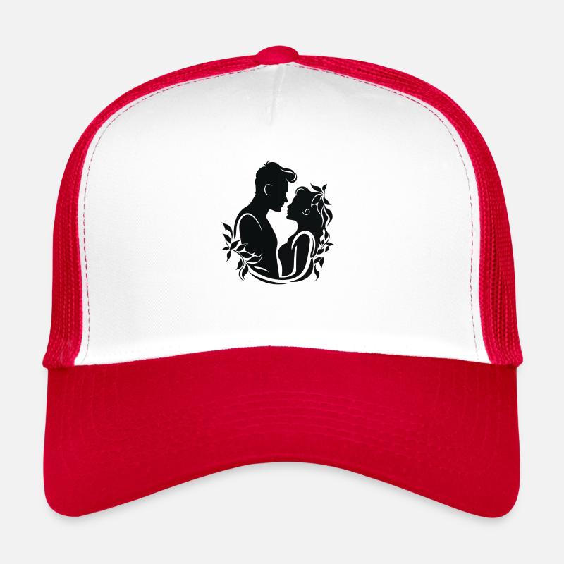 Mistelzweig-Kuss - Trucker Cap - Weiß/Rot
