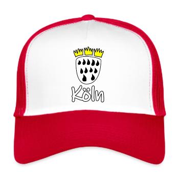 Köln - Trucker Cap - Weiß/Rot - Vorne