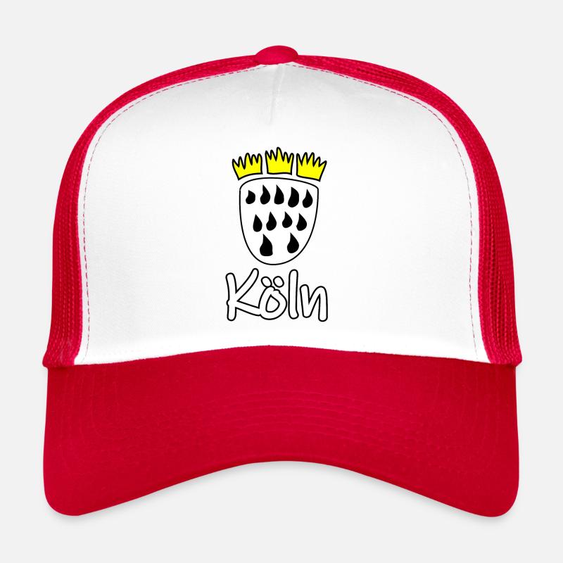 Köln - Trucker Cap - Weiß/Rot