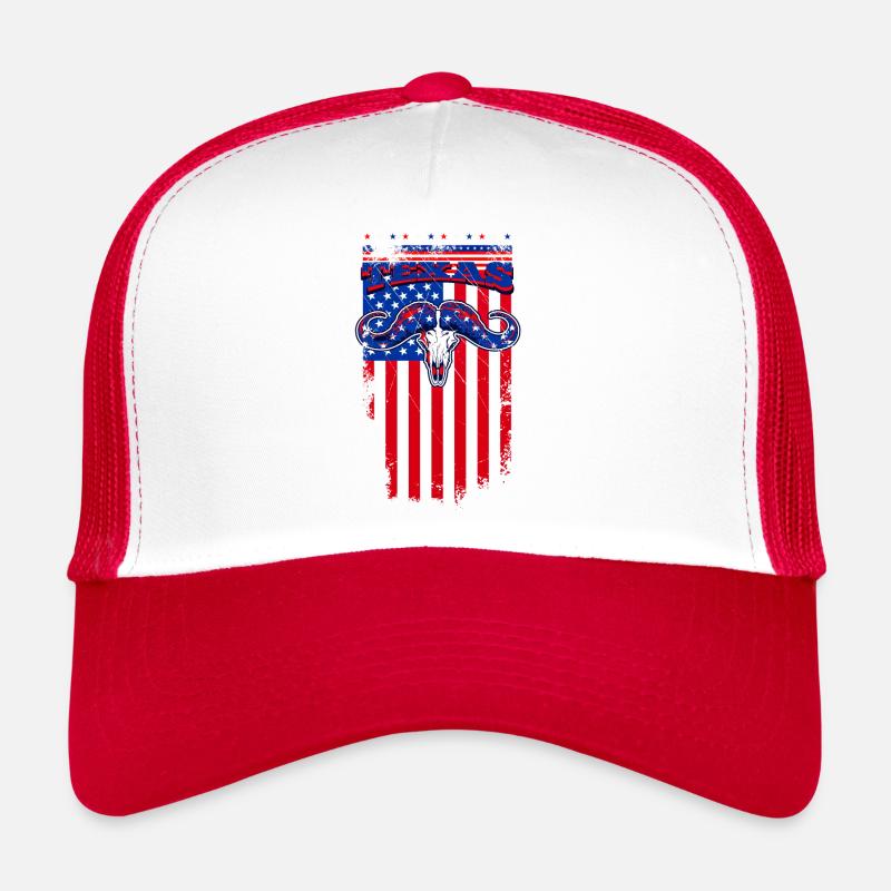 Ein Schöne Texas Longhorns mit US Flaggen Design Trucker Cap