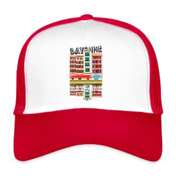 PETIT BAYONNE - PAYS BASQUE - Casquette trucker  - blanc/rouge - Devant