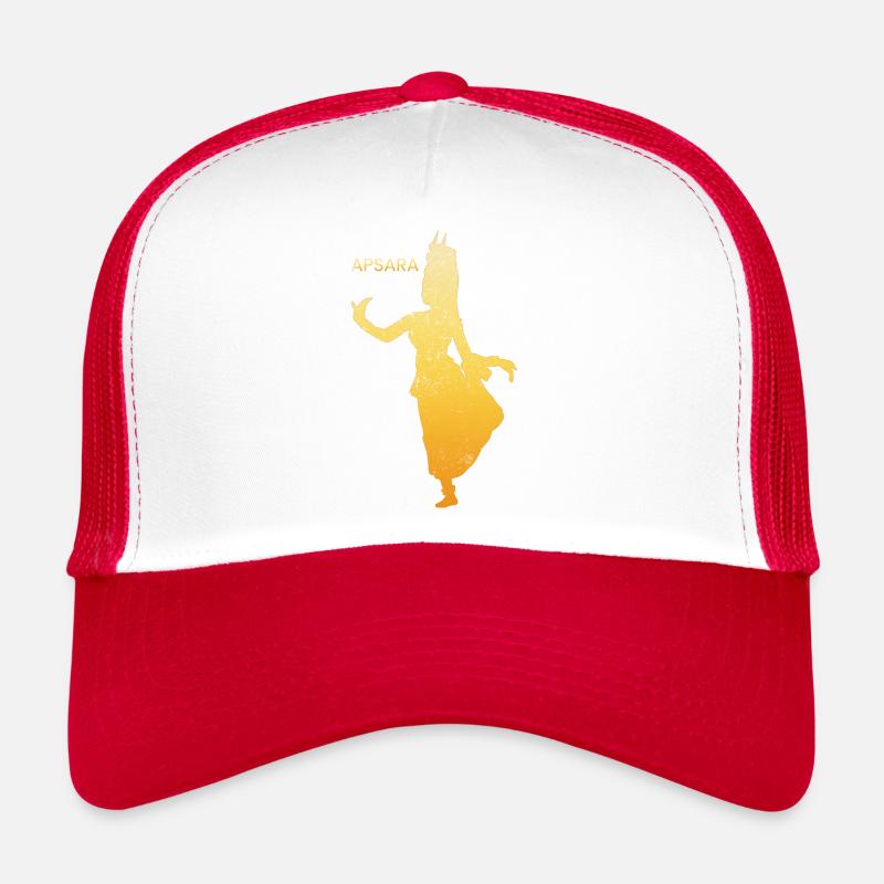 Kambodscha Tradition Tanz Khmer Apsara I Geschenk - Trucker Cap - Weiß/Rot