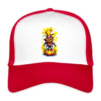 Jack o Lanterne 03 - Casquette trucker  - blanc/rouge - Devant