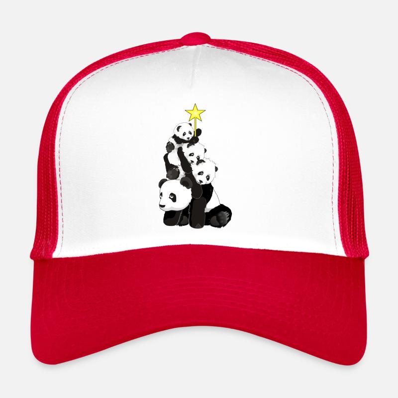 Panda Christmas Tree Trucker Cap