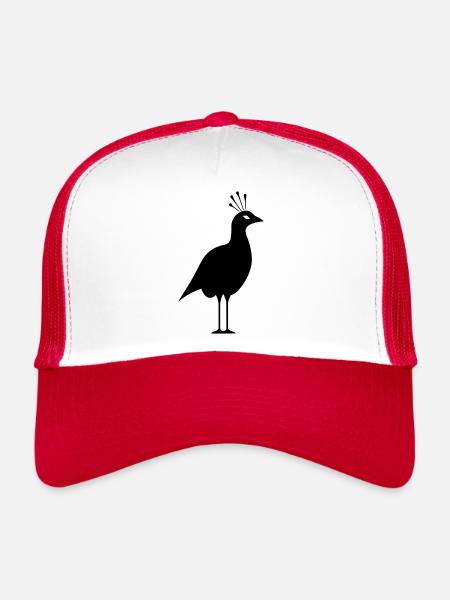 Petit paon - Casquette trucker  - blanc/rouge - Devant