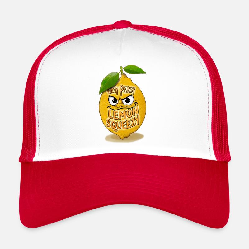 Zitronen-Freude - Trucker Cap - Weiß/Rot