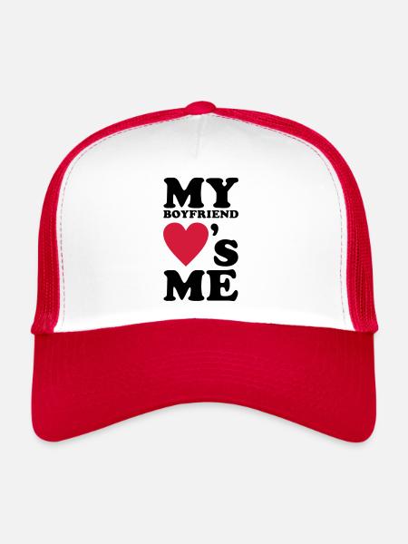 My Boyfriend loves me - Casquette trucker  - blanc/rouge - Devant