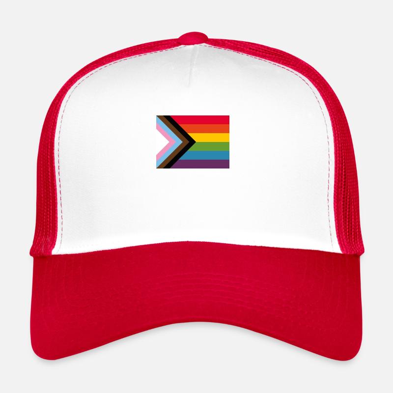 New Pride Progress Flag Rainbow LGBT Gay Progress Trucker Cap