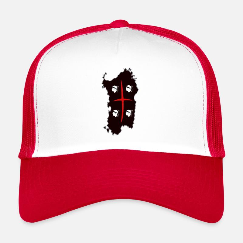 Sardinien 4Mori Schwarz - Trucker Cap - Weiß/Rot