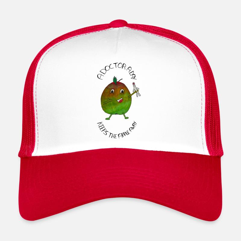 A Doctor a day keeps the Apple away - Trucker Cap - white/red