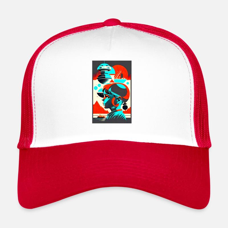 Fille de l’espace - Casquette trucker  - blanc/rouge
