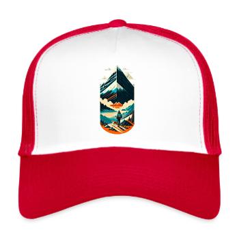 Wanderlust 01 - Trucker Cap - white/red - Front
