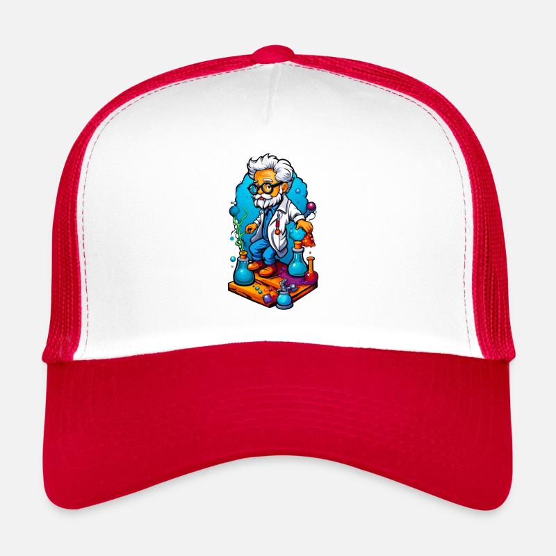 Scientist in Laboratory 02 - Trucker Cap - white/red