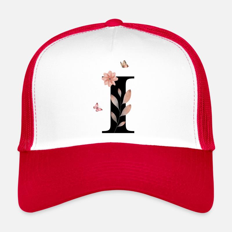 Buchstabe i Wildblumen Aquarelle Trucker Cap