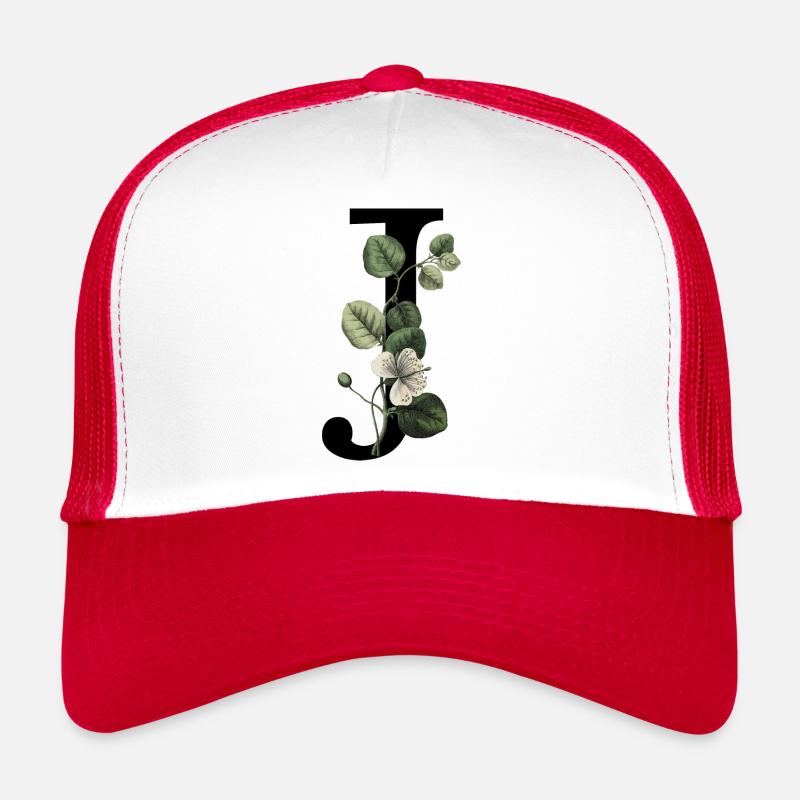 lettre j botanique vert Casquette trucker 