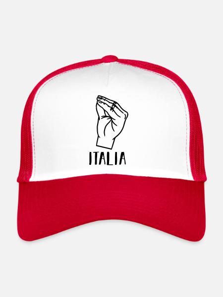 Italie Italien Italien Italie - Casquette trucker  - blanc/rouge - Devant