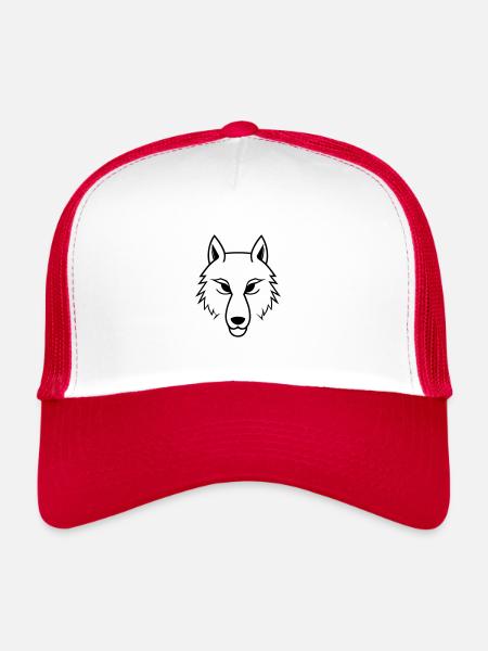 Loup - Casquette trucker  - blanc/rouge - Devant