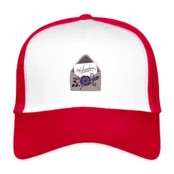 Brief mit Wachsstempel und Blumen - Trucker Cap - Weiß/Rot - Vorne