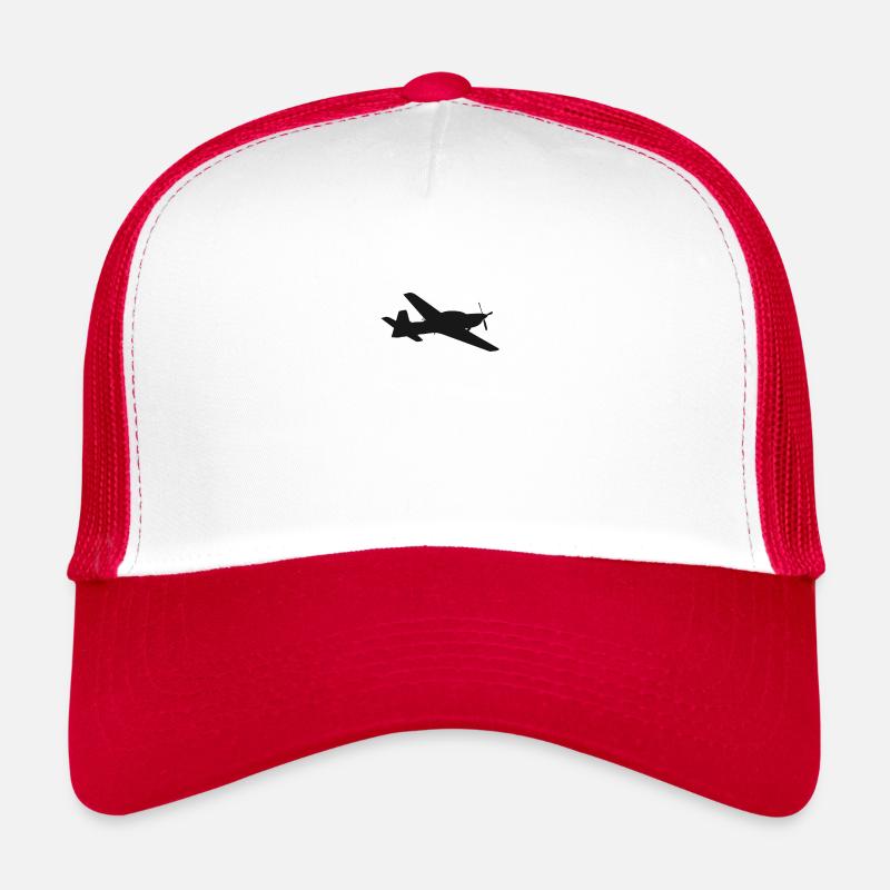 Flugzeug Pilot Luftfahrt Flugzeuge Flieger Piloten - Trucker Cap - Weiß/Rot