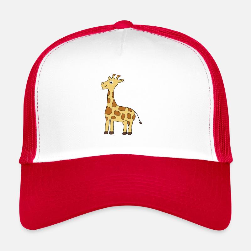 Giraffe - Trucker Cap - Weiß/Rot