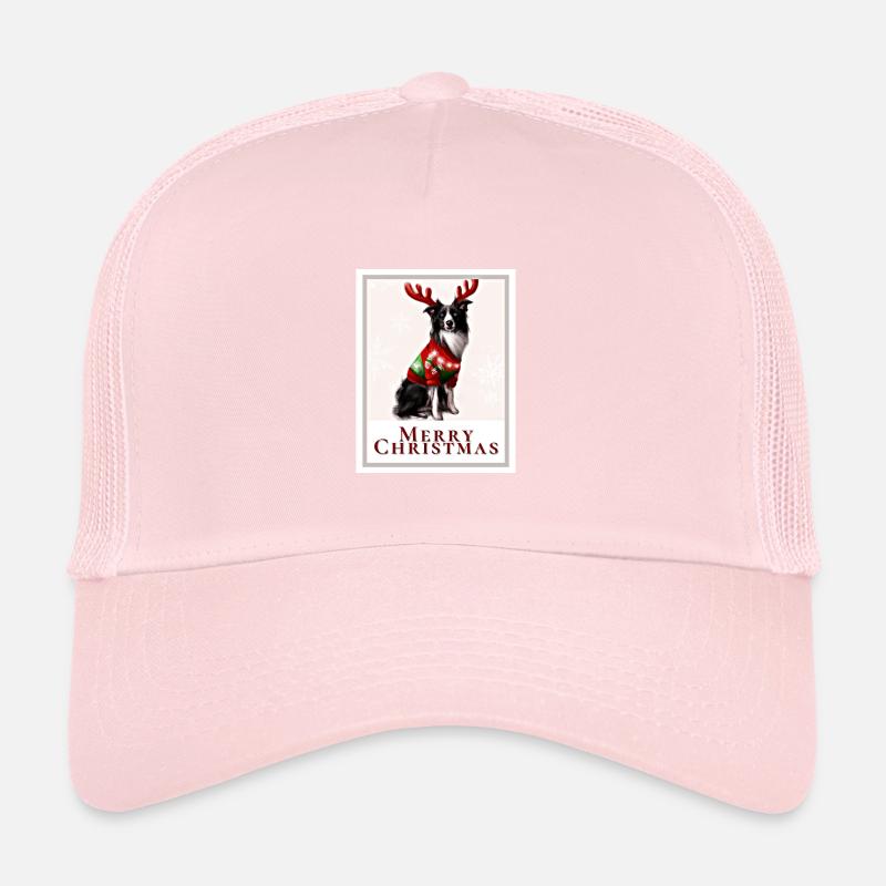 Border Collie Hund im Weihnachtspullover Trucker Cap