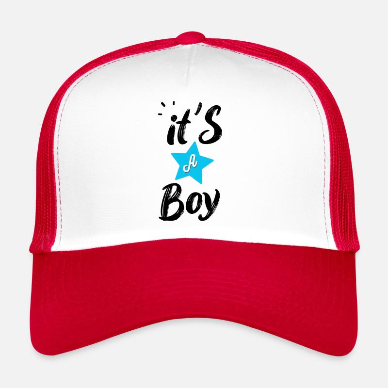 It s a boy - Casquette trucker  - blanc/rouge