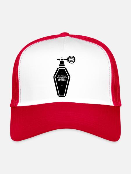 Parfum de cercueil - Casquette trucker  - blanc/rouge - Devant