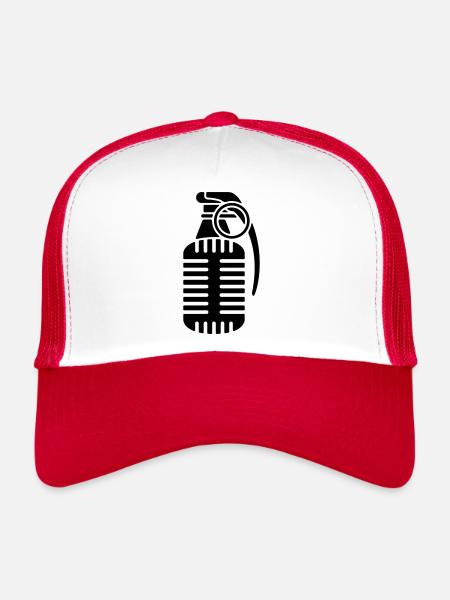 Microphone Grenade - Trucker Cap - white/red - Front