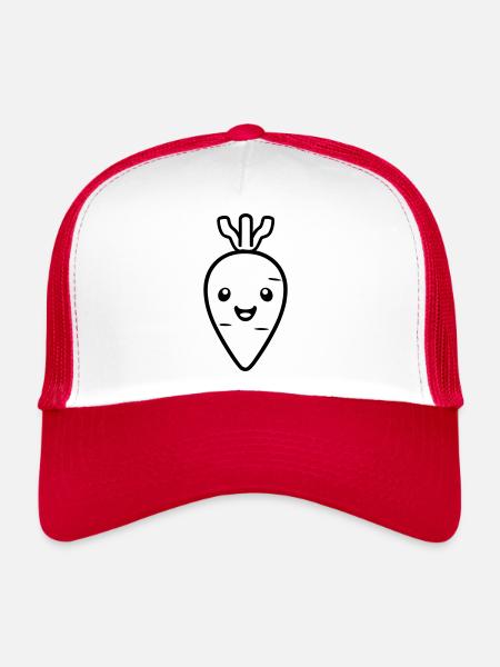 carrot - Trucker Cap - white/red - Front