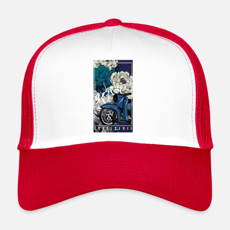 Hirondelle (bleu) // Illustration Casquette trucker 