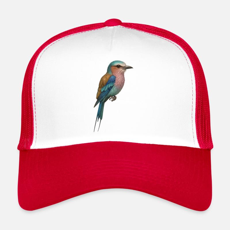 Lilac Bird – tropical & dreamlike - Trucker Cap - white/red