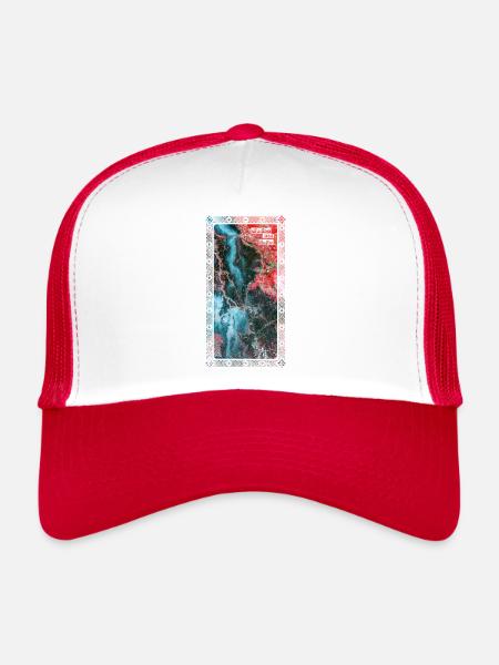 Veines de la Terre | Pulau Kreasi - Casquette trucker  - blanc/rouge - Devant