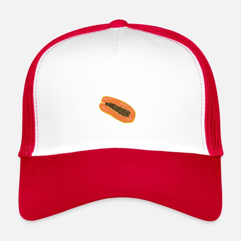 Fruits - Papaye - Casquette trucker  - blanc/rouge